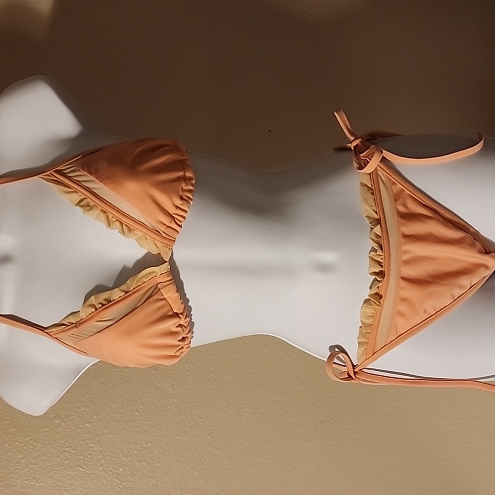 Vedinnath's Secret Peach Bikini with lace trim